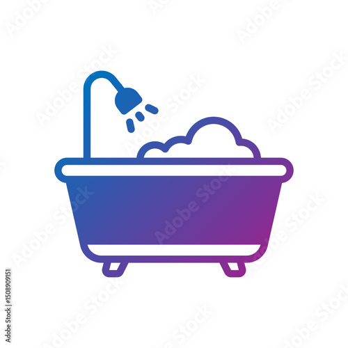 bathtub gradient flat icon