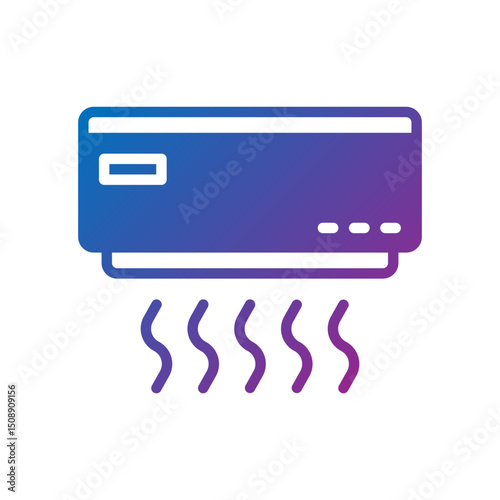 air conditioner gradient flat icon	