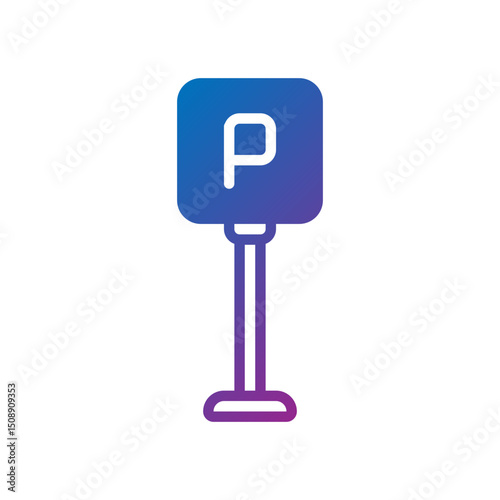 parking area gradient flat icon