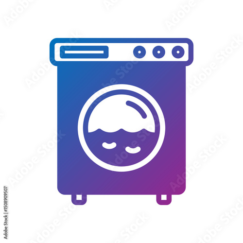 washing machine gradient flat icon