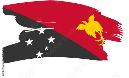 Papua New Guinea Flag Grunge Style Vector Illustration photo