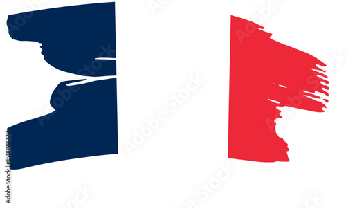 Grunge Style French Flag  Patriotic Vector Illustration