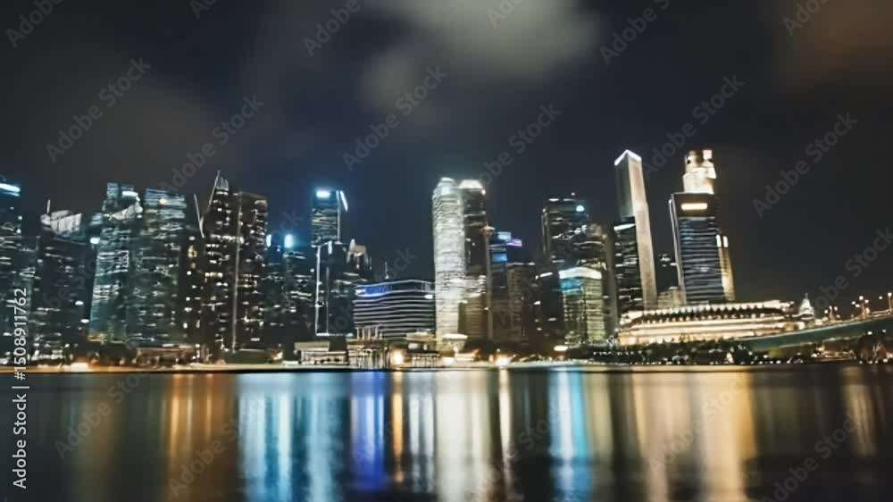 Night City Skyline Reflections Night City Skyline Reflections