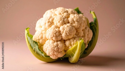Fresh Cauliflower Head Close up Shot Healthy Vegetable Harvest Perfect for Recipes and Food Blogs
