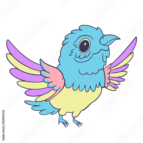 Bird Cute Cartoon Illustration Digital Drawing