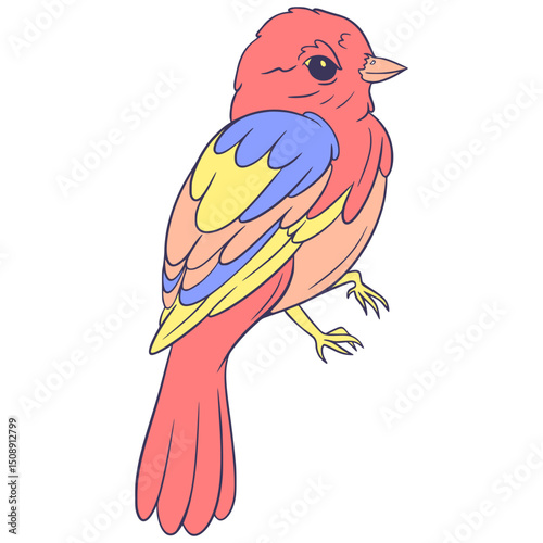 Bird Cute Cartoon Illustration Digital Drawing