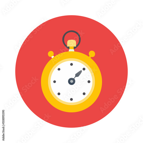 Flat Design Stopwatch Icon
