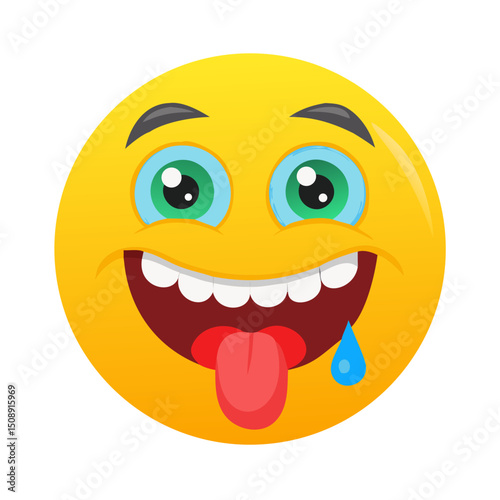Goofy Drooling Emoji
Zany Excited Smiley