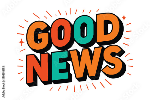 Bright and Bold Good News Graphic with Retro Style