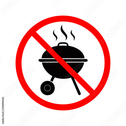 Prohibition Sign Against Grilling or Barbecuing - A Clear Warning

