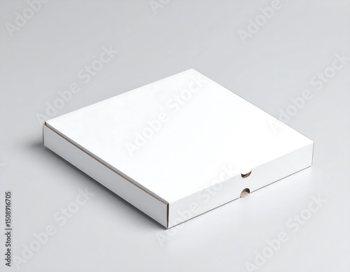 Empty white pizza box