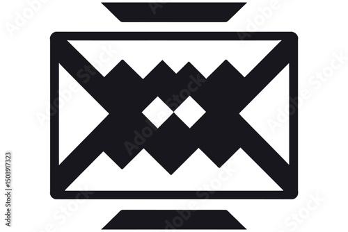 Abstract geometric design in black and white-Modern minimalist art-Unique graphic pattern with sharp angles and bold lines-Contemporary aesthetic for design enthusiasts