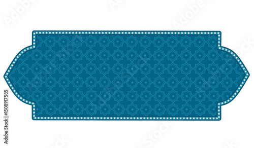 blue label on a white background, Islamic frame background