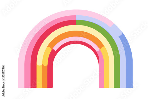 Colorful Rainbow Arch Illustration-Cute Rainbow Graphic for Kids-Bright and Cheerful Rainbow Design-Perfect for Rainbow Themed Projects-Rainbow Vector Art Download