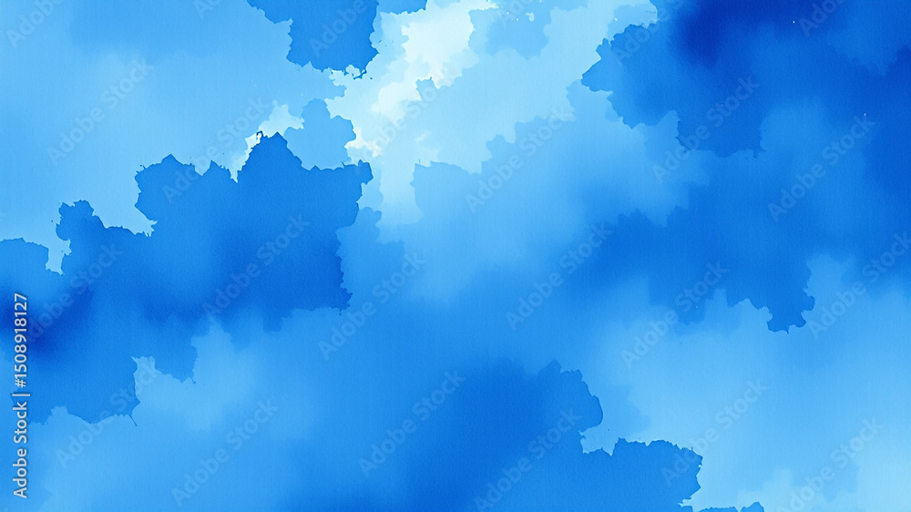 Obraz premium Abstract blue watercolor clouds background design