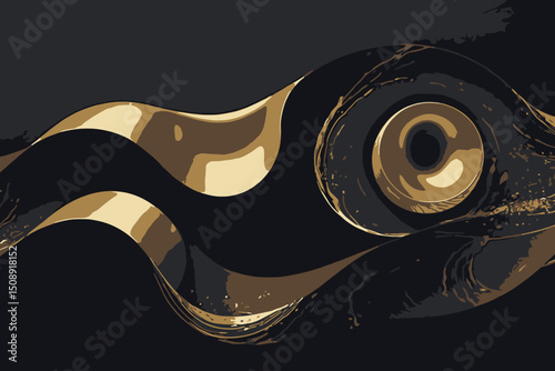 Elegant Black and Gold Abstract Art-Modern Minimalist Design-Luxury Decorative Pattern-Sophisticated Black Gold Ornament-Stylish Contemporary Decor
