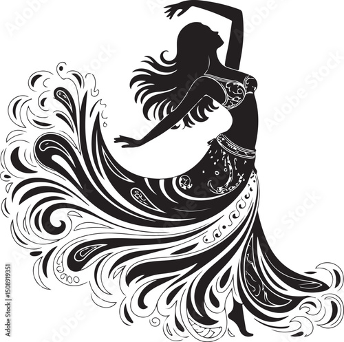 Expressive Dancer in Mid-Spin Silhouette

Powerful Dance Leap Vector Illustration

Contemporary Dancer in Motion Silhouette Art

Hip-Hop Dancer in Action Pose Vector

Ballet Dancer Striking a Bold Pos