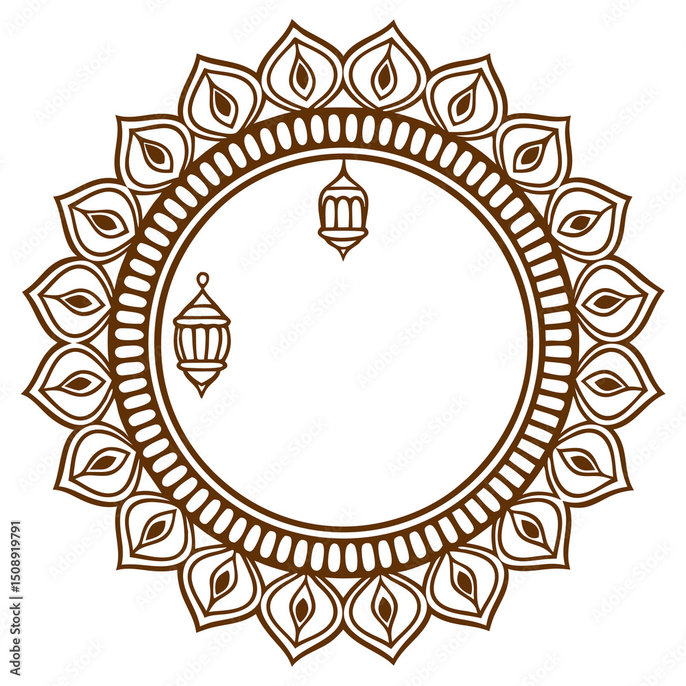 Fototapeta premium Ramadan kareem mandala lantern festive design