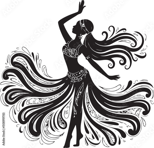 Expressive Dancer in Mid-Spin Silhouette

Powerful Dance Leap Vector Illustration

Contemporary Dancer in Motion Silhouette Art

Hip-Hop Dancer in Action Pose Vector

Ballet Dancer Striking a Bold Pos