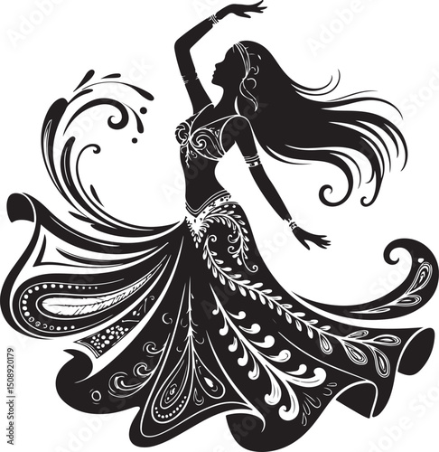 Expressive Dancer in Mid-Spin Silhouette

Powerful Dance Leap Vector Illustration

Contemporary Dancer in Motion Silhouette Art

Hip-Hop Dancer in Action Pose Vector

Ballet Dancer Striking a Bold Pos