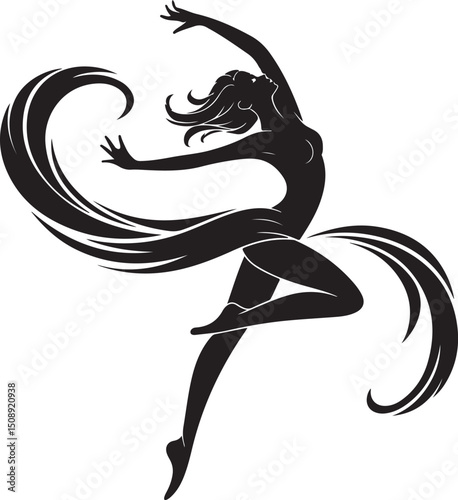 Expressive Dancer in Mid-Spin Silhouette

Powerful Dance Leap Vector Illustration

Contemporary Dancer in Motion Silhouette Art

Hip-Hop Dancer in Action Pose Vector

Ballet Dancer Striking a Bold Pos