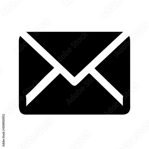 Black envelope icon representing email or message communication