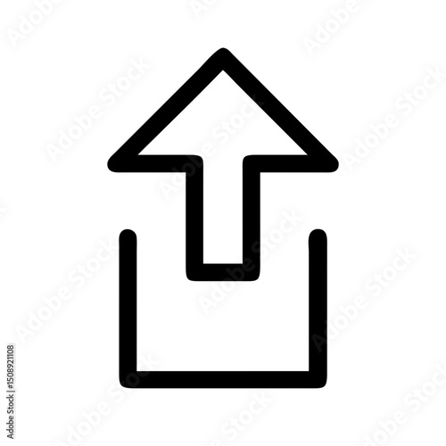 Vector icon of an upload arrow representing file transfer or data sharing