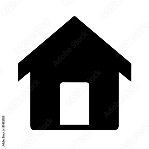 Black house icon representing home or shelter