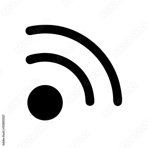 Black Wi-Fi signal icon representing wireless connectivity