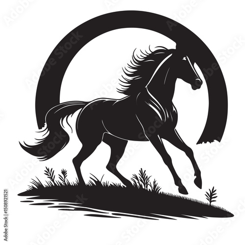 horse silhouette vector