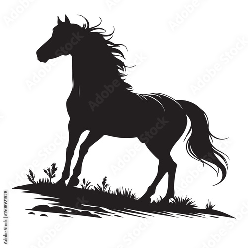 horse silhouette vector