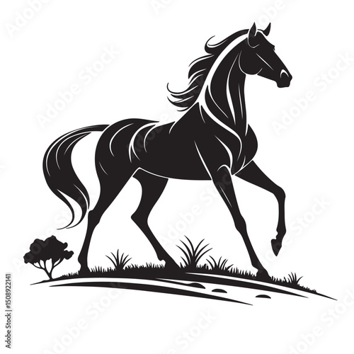 horse silhouette vector