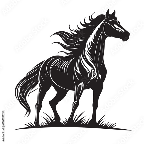 horse silhouette vector