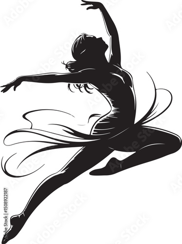 Expressive Dancer in Mid-Spin Silhouette

Powerful Dance Leap Vector Illustration

Contemporary Dancer in Motion Silhouette Art

Hip-Hop Dancer in Action Pose Vector

Ballet Dancer Striking a Bold Pos