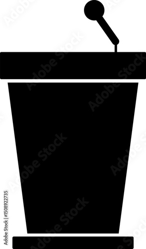 pulpit icon. Podium tribune with microphone icons. public speaking symbol. Conference speech tribune. speech podium. Mass media concept
