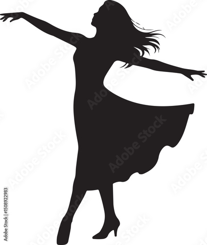 Expressive Dancer in Mid-Spin Silhouette

Powerful Dance Leap Vector Illustration

Contemporary Dancer in Motion Silhouette Art

Hip-Hop Dancer in Action Pose Vector

Ballet Dancer Striking a Bold Pos