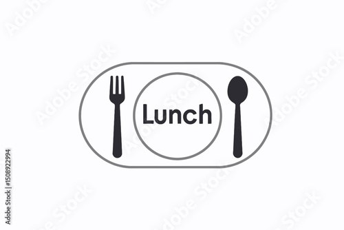 Lunch Time Icon Illustration- Food and Dining Concept- Fork and Spoon Graphic for Restaurants and Cafes- Perfect for Menu Design or Meal Planning Content_