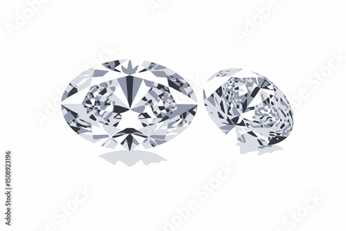 Sparkling Oval Diamonds on White Background- Perfect for Jewelry Designs- High Quality Gemstones for Engagement Rings- Shop Loose Diamonds Today_