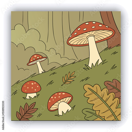 Mushrooms False honey fungus on a stump in a beautiful autumn forest.group fungus in autumn forest with leaves.Wild mushroom on the spruce stump. Autumn time in the forest.HEADPONE (1)