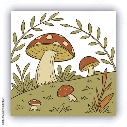 Mushrooms False honey fungus on a stump in a beautiful autumn forest.group fungus in autumn forest with leaves.Wild mushroom on the spruce stump. Autumn time in the forest.HEADPONE (1)