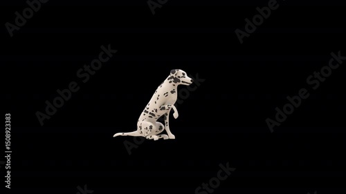 Dalmatian Dog Transparent Alpha 3D Video Animation