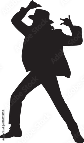 Expressive Dancer in Mid-Spin Silhouette

Powerful Dance Leap Vector Illustration

Contemporary Dancer in Motion Silhouette Art

Hip-Hop Dancer in Action Pose Vector

Ballet Dancer Striking a Bold Pos