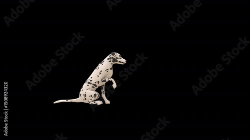 Dalmatian Dog Transparent Alpha 3D Video Animation