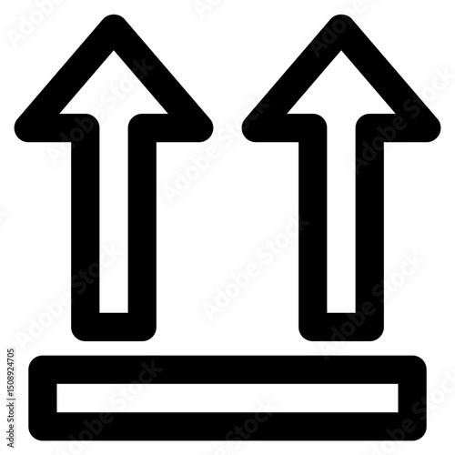 Shipping up icon with line and simple style