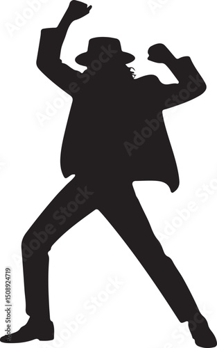 Expressive Dancer in Mid-Spin Silhouette

Powerful Dance Leap Vector Illustration

Contemporary Dancer in Motion Silhouette Art

Hip-Hop Dancer in Action Pose Vector

Ballet Dancer Striking a Bold Pos