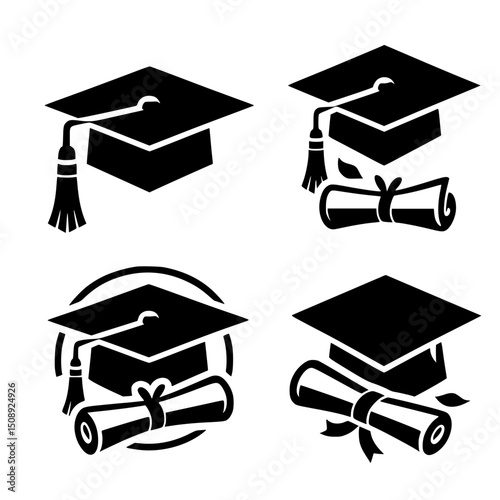 graduation cap and diploma