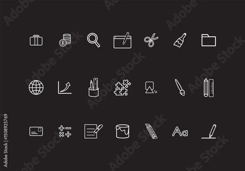 Office and Business Editable Icons set. Vector illustration in modern thin line style of business related icons: teamwork, documents, devices, and more. Pictograms and infographics for mobile apps.