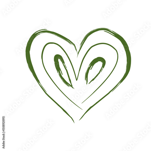 A hand-drawn black heart outline with a nested inner outline