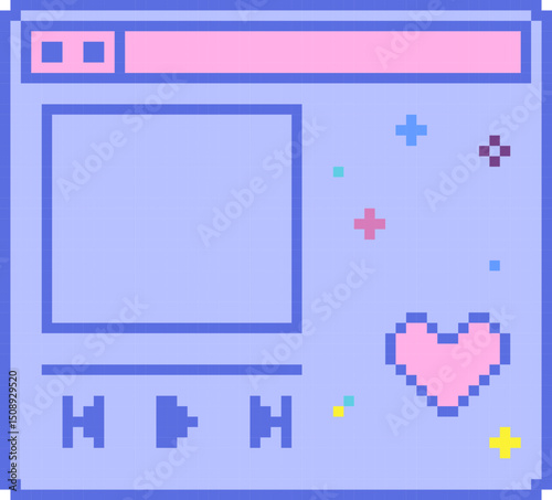 vector illustration of a media player with heart