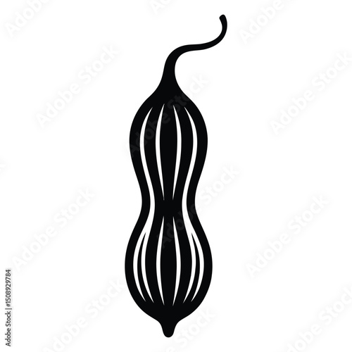Sesame Seed Pod Silhouette, Vector, Illustration, Icon, Logo, White Background.